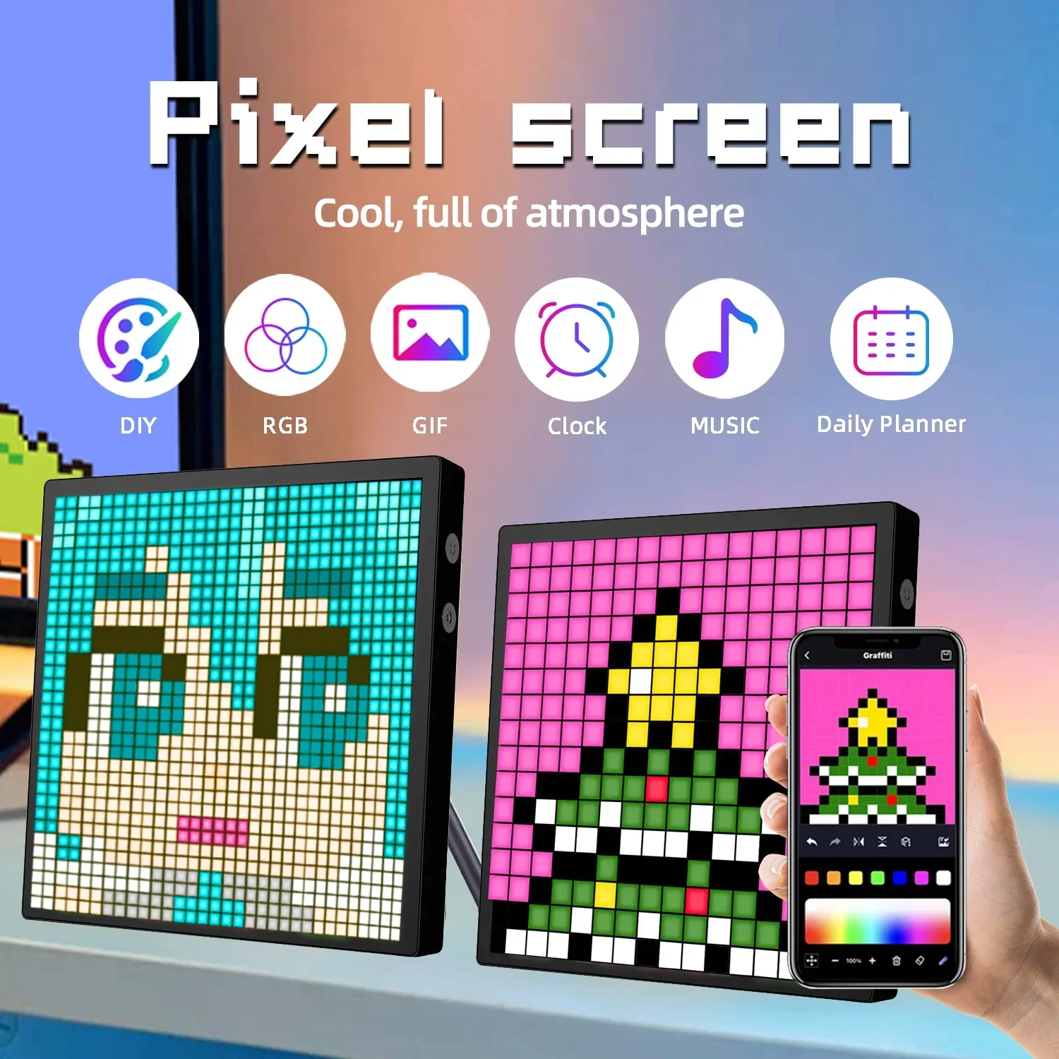 Pixel Art Led Panel - Smart LED Matrix Pixel Display RGB