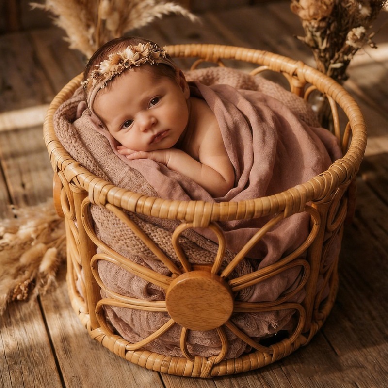 Photography Vintage Style - Retro Rattan Newborn Photography Props Chair