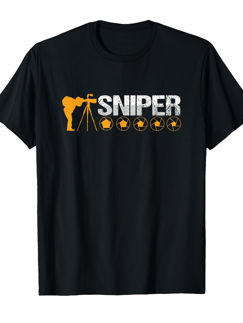Photography Graphic Design - Men's Photography Graphic T-Shirt: Sniper Photographer