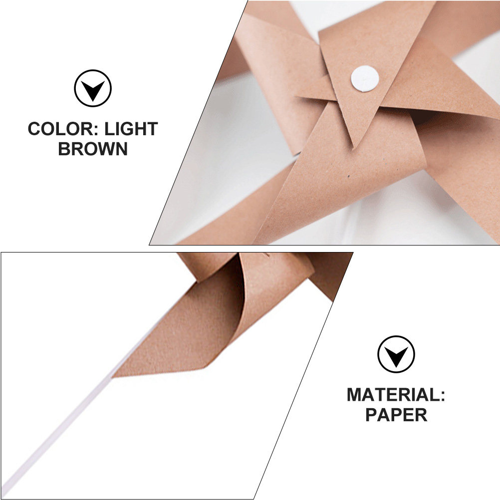 Photography Vintage Style - 3Pcs Vintage Kraft Paper Windmill Decorative