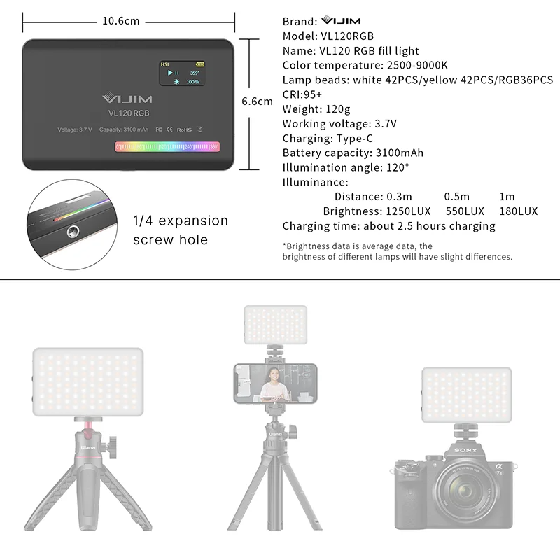 2026 New120 RGB Pocket Fill Li - đánh giá và giá Photography With Mobile