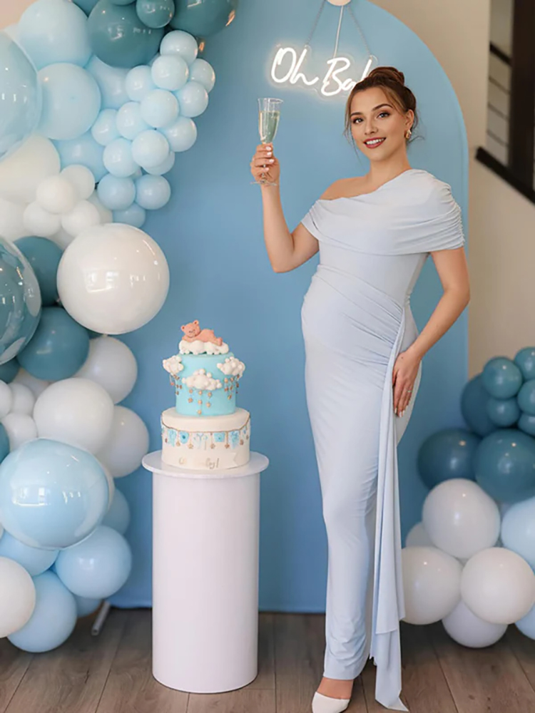 Elegant Light Blue One Shoulde - đánh giá và giá Photography Natural Lighting