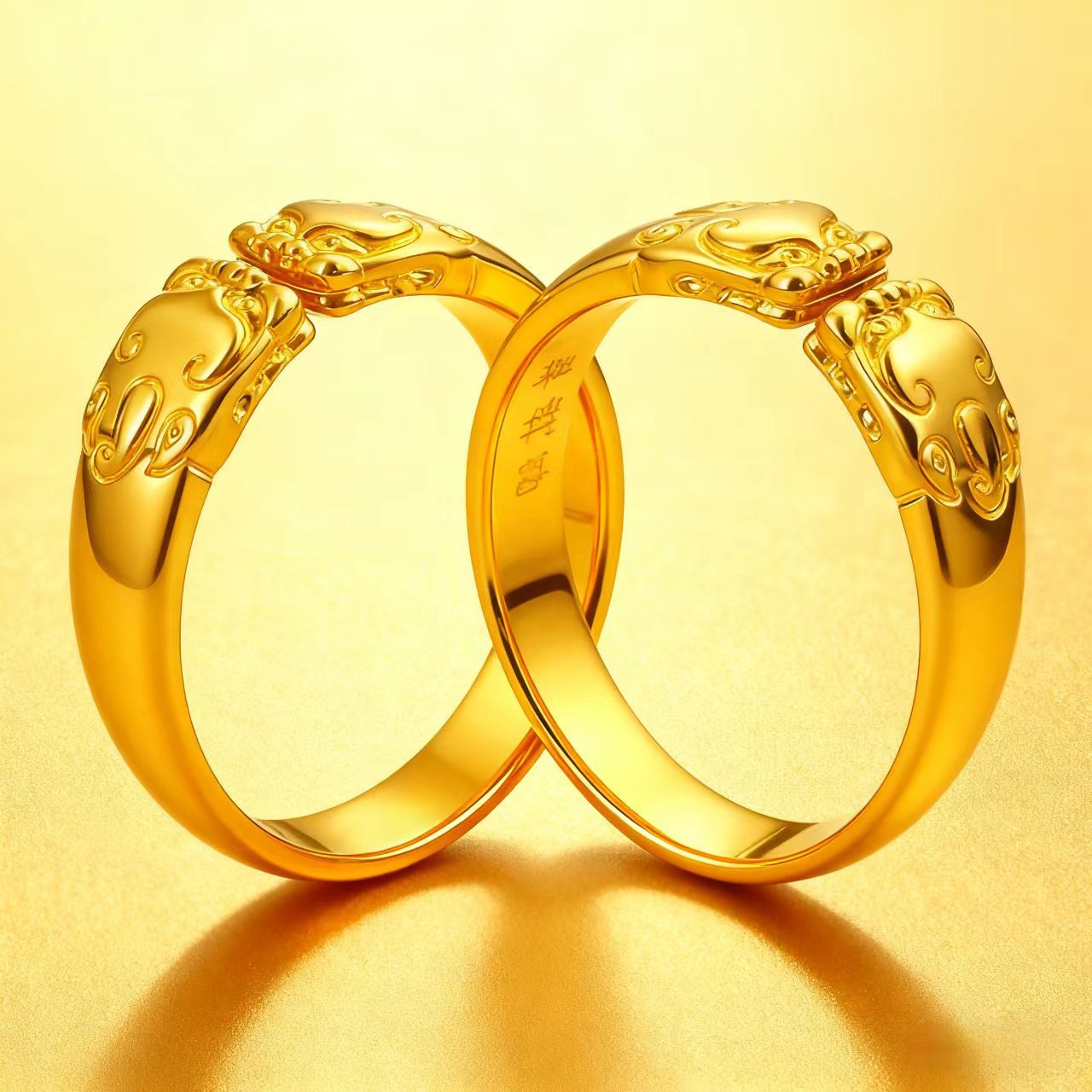 Pixiu Open Ring Couple's 24K G - đánh giá và giá Photography Yellow
