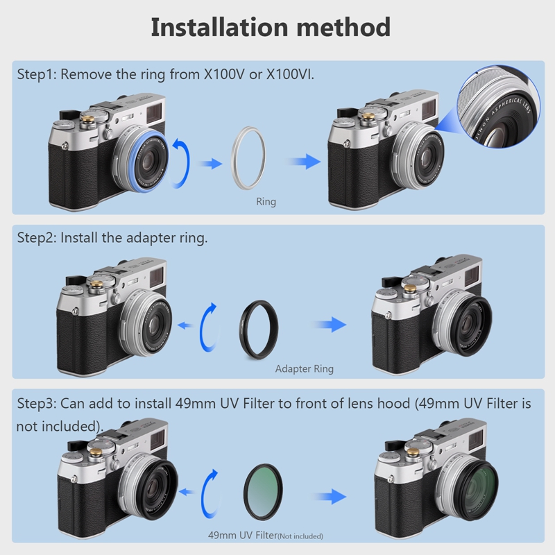 Haoge Bộ Lọc Ống Kính Adapter  - đánh giá và giá Fujifilm Camera X100Vi