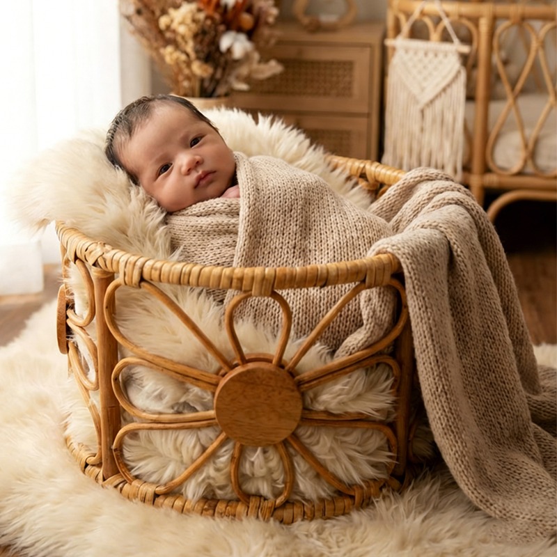 Retro Rattan Newborn Photograp - đánh giá và giá Photography Vintage Style