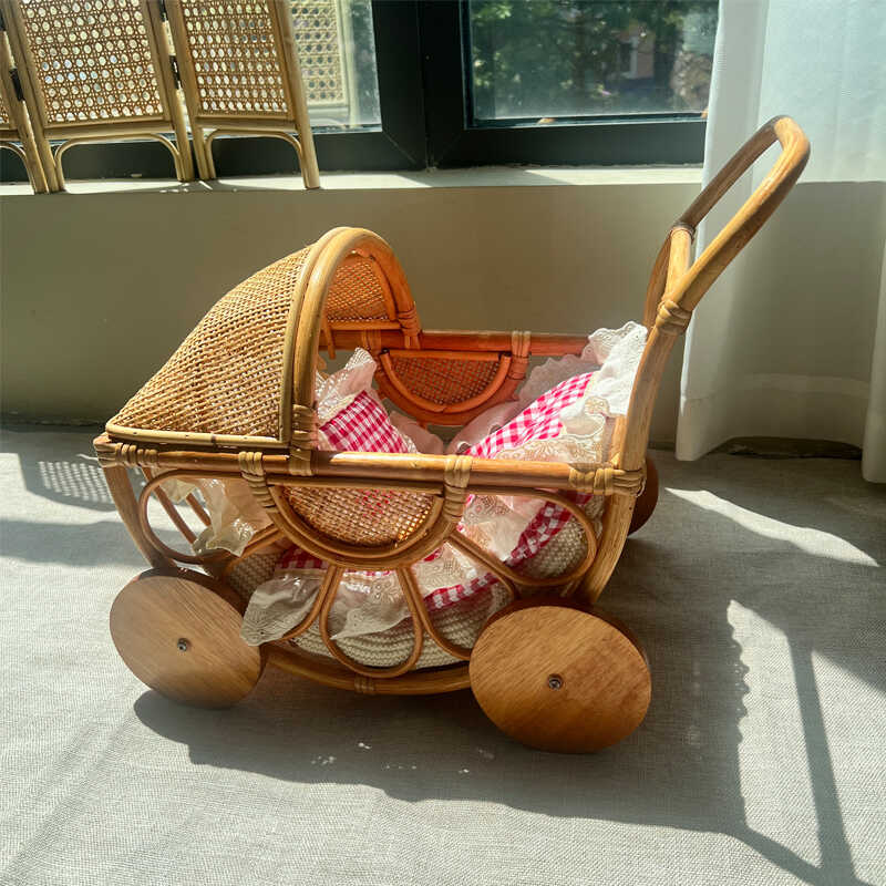 Woven Rattan Baby Stroller Vin - đánh giá và giá Photography Vintage Style