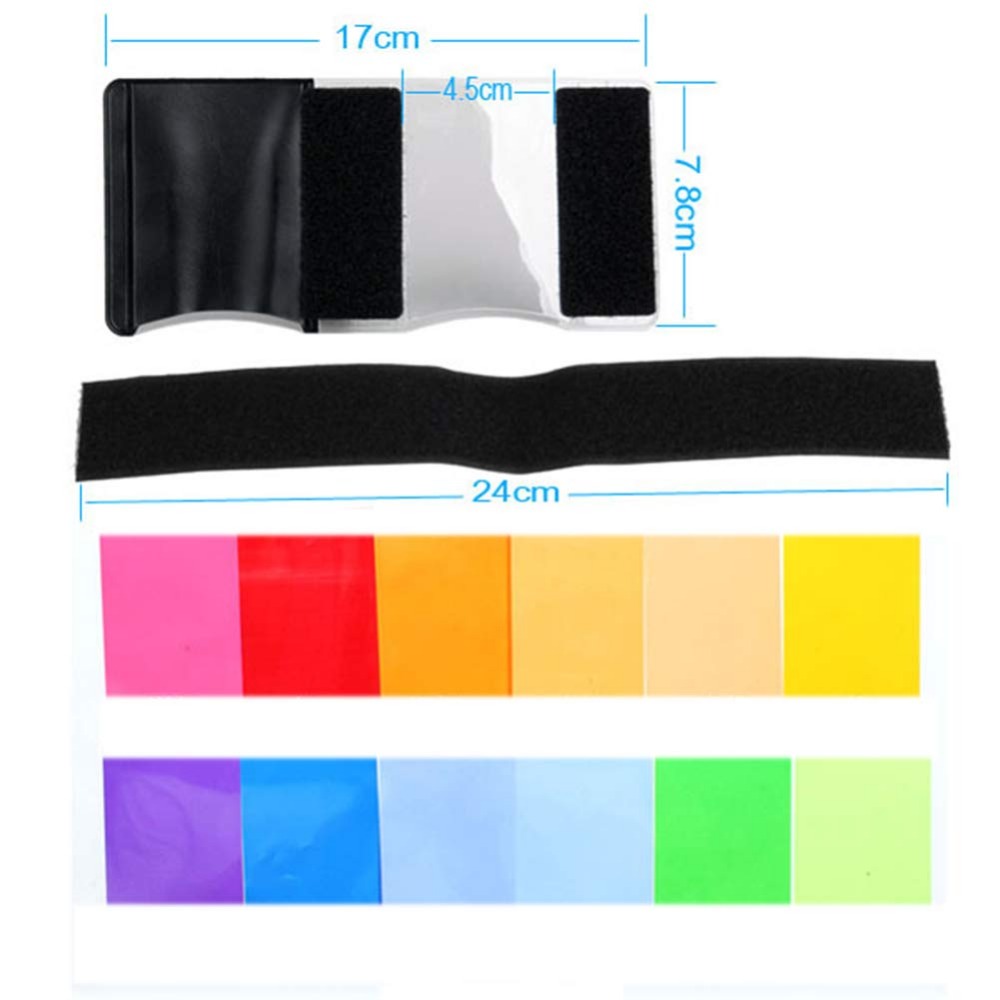 12 Colors Camera Flash Gels Li - đánh giá và giá Photography Kit Pro