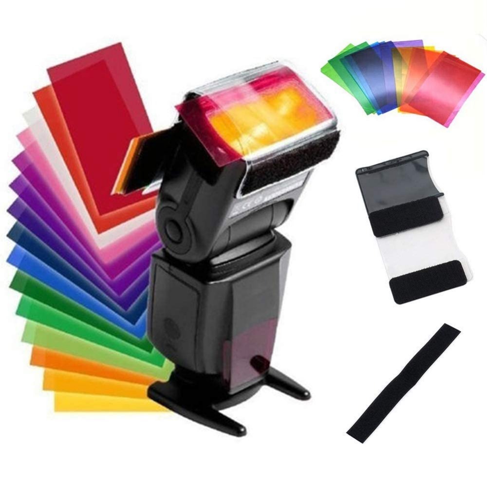 12 Colors Camera Flash Gels Li - đánh giá và giá Photography Kit Pro